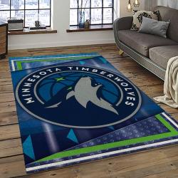 NBA Minnesota Timberwolves Rectangle Rug Personalized Non-Slip Carpet Gift For Basketball Fans MT57