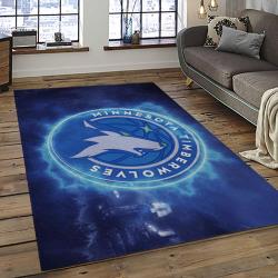 NBA Minnesota Timberwolves Rectangle Rug Personalized Non-Slip Carpet Gift For Basketball Fans MT59