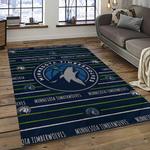 nba minnesota timberwolves basketball team logo sport carpet area rug home decor best gift for friends dark room mt61