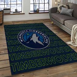 NBA Minnesota Timberwolves Rectangle Rug Personalized Non-Slip Carpet Gift For Basketball Fans MT62