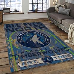 NBA Minnesota Timberwolves Rectangle Rug Personalized Non-Slip Carpet Gift For Basketball Fans MT65