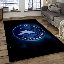 NBA Minnesota Timberwolves Rectangle Rug Personalized Non-Slip Carpet Gift For Basketball Fans MT66