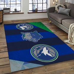 NBA Minnesota Timberwolves Rectangle Rug Personalized Non-Slip Carpet Gift For Basketball Fans MT71