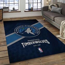 NBA Minnesota Timberwolves Rectangle Rug Personalized Non-Slip Carpet Gift For Basketball Fans MT74