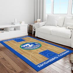nba minnesota timberwolves basketball team logo sport carpet area rug home decor best gift for friends light room mt47