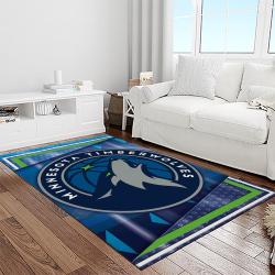 nba minnesota timberwolves basketball team logo sport carpet area rug home decor best gift for friends light room mt57