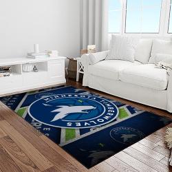nba minnesota timberwolves basketball team logo sport carpet area rug home decor best gift for friends light room mt58