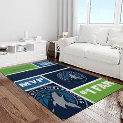 nba minnesota timberwolves basketball team logo sport carpet area rug home decor best gift for friends light room mt60
