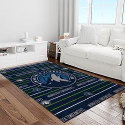 nba minnesota timberwolves basketball team logo sport carpet area rug home decor best gift for friends light room mt61