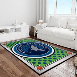 nba minnesota timberwolves basketball team logo sport carpet area rug home decor best gift for friends light room mt69