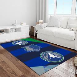 nba minnesota timberwolves basketball team logo sport carpet area rug home decor best gift for friends light room mt71