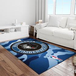 nba minnesota timberwolves basketball team logo sport carpet area rug home decor best gift for friends light room mt76