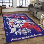 nba philadelphia 76ers basketball team logo sport carpet area rug home decor best gift for friends dark room p7642