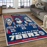 nba philadelphia 76ers basketball team logo sport carpet area rug home decor best gift for friends dark room p7645