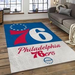 NBA Philadelphia 76ers Rectangle Rug Personalized Non-Slip Carpet Gift For Basketball Fans P7646