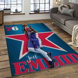 NBA Philadelphia 76ers Rectangle Rug Personalized Non-Slip Carpet Gift For Basketball Fans P7647