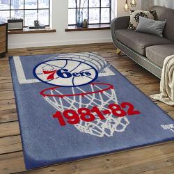 NBA Philadelphia 76ers Rectangle Rug Personalized Non-Slip Carpet Gift For Basketball Fans P7654