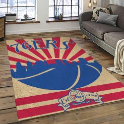NBA Philadelphia 76ers Rectangle Rug Personalized Non-Slip Carpet Gift For Basketball Fans P7655