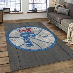 NBA Philadelphia 76ers Rectangle Rug Personalized Non-Slip Carpet Gift For Basketball Fans P7659