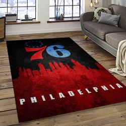 NBA Philadelphia 76ers Rectangle Rug Personalized Non-Slip Carpet Gift For Basketball Fans P7660