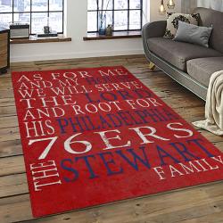 NBA Philadelphia 76ers Rectangle Rug Personalized Non-Slip Carpet Gift For Basketball Fans P7661