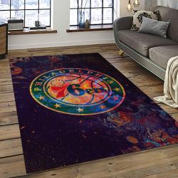 NBA Philadelphia 76ers Rectangle Rug Personalized Non-Slip Carpet Gift For Basketball Fans P7665