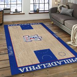 NBA Philadelphia 76ers Rectangle Rug Personalized Non-Slip Carpet Gift For Basketball Fans P7673