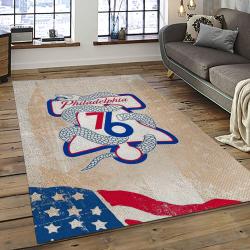 NBA Philadelphia 76ers Rectangle Rug Personalized Non-Slip Carpet Gift For Basketball Fans P7675