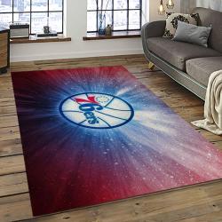 NBA Philadelphia 76ers Rectangle Rug Personalized Non-Slip Carpet Gift For Basketball Fans P7676