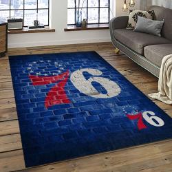 NBA Philadelphia 76ers Rectangle Rug Personalized Non-Slip Carpet Gift For Basketball Fans P7677