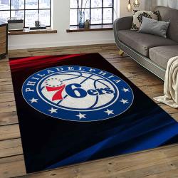 NBA Philadelphia 76ers Rectangle Rug Personalized Non-Slip Carpet Gift For Basketball Fans P7680