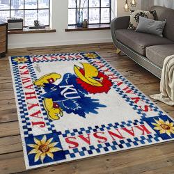 NCAA Kansas Jayhawks Football Team Logo Sport Carpet Area Rug Home Decor Best Gift For Friends KSJK12