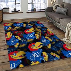 NCAA Kansas Jayhawks Football Team Logo Sport Carpet Area Rug Home Decor Best Gift For Friends KSJK13