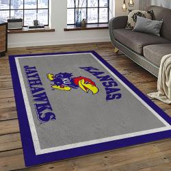 NCAA Kansas Jayhawks Football Team Logo Sport Carpet Area Rug Home Decor Best Gift For Friends KSJK15