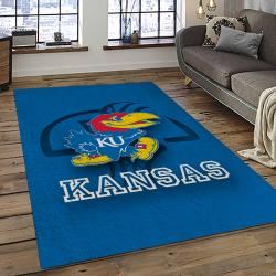 NCAA Kansas Jayhawks Football Team Logo Sport Carpet Area Rug Home Decor Best Gift For Friends KSJK16