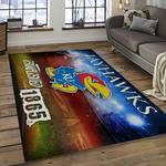 ncaa kansas jayhawks football team logo sport carpet area rug home decor best gift for friends dark room ksjk26