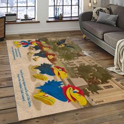 NCAA Kansas Jayhawks Football Team Logo Sport Carpet Area Rug Home Decor Best Gift For Friends KSJK3