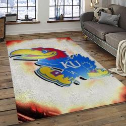 NCAA Kansas Jayhawks Football Team Logo Sport Carpet Area Rug Home Decor Best Gift For Friends KSJK32