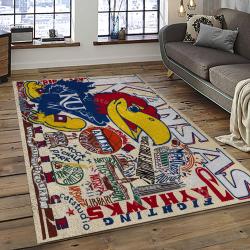 NCAA Kansas Jayhawks Football Team Logo Sport Carpet Area Rug Home Decor Best Gift For Friends KSJK37