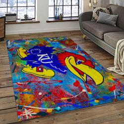 NCAA Kansas Jayhawks Football Team Logo Sport Carpet Area Rug Home Decor Best Gift For Friends KSJK38
