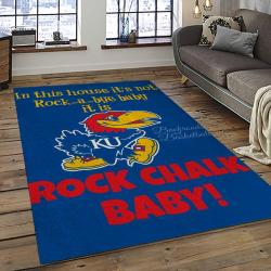 NCAA Kansas Jayhawks Football Team Logo Sport Carpet Area Rug Home Decor Best Gift For Friends KSJK44