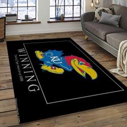 NCAA Kansas Jayhawks Football Team Logo Sport Carpet Area Rug Home Decor Best Gift For Friends KSJK45