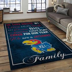 NCAA Kansas Jayhawks Football Team Logo Sport Carpet Area Rug Home Decor Best Gift For Friends KSJK48
