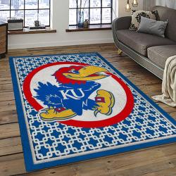 NCAA Kansas Jayhawks Football Team Logo Sport Carpet Area Rug Home Decor Best Gift For Friends KSJK6