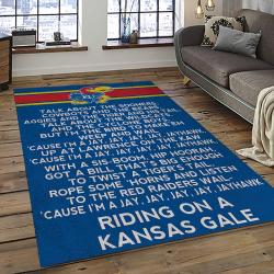 NCAA Kansas Jayhawks Football Team Logo Sport Carpet Area Rug Home Decor Best Gift For Friends KSJK8