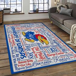 NCAA Kansas Jayhawks Football Team Logo Sport Carpet Area Rug Home Decor Best Gift For Friends KSJK9