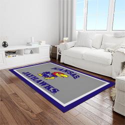 ncaa kansas jayhawks football team logo sport carpet area rug home decor best gift for friends light room ksjk15