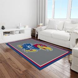 ncaa kansas jayhawks football team logo sport carpet area rug home decor best gift for friends light room ksjk18