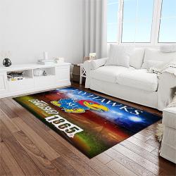 ncaa kansas jayhawks football team logo sport carpet area rug home decor best gift for friends light room ksjk26