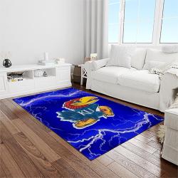 ncaa kansas jayhawks football team logo sport carpet area rug home decor best gift for friends light room ksjk33